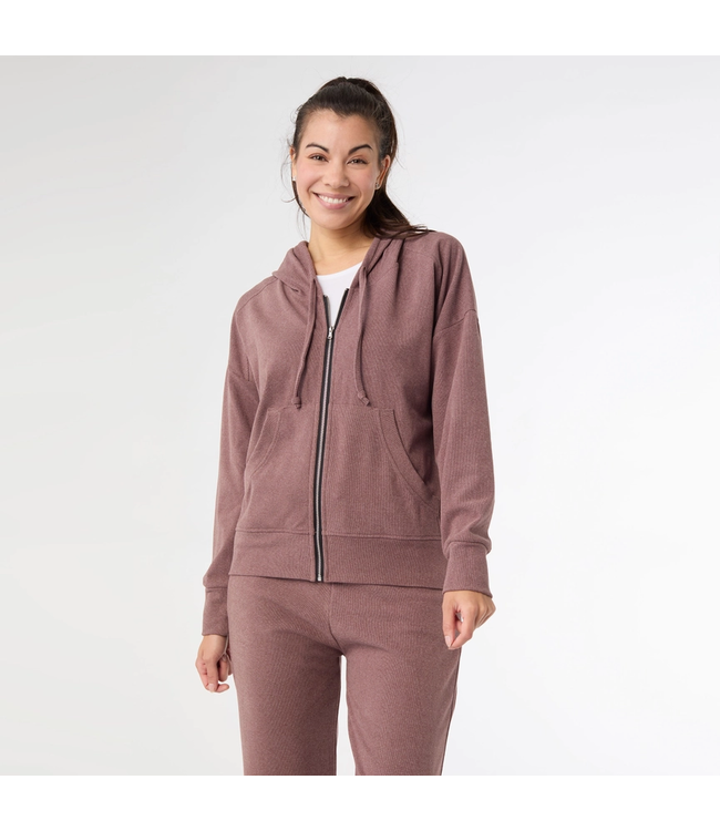 Coco+Carmen Weekend Brushed Long Sleeve Full Zip Hoodie