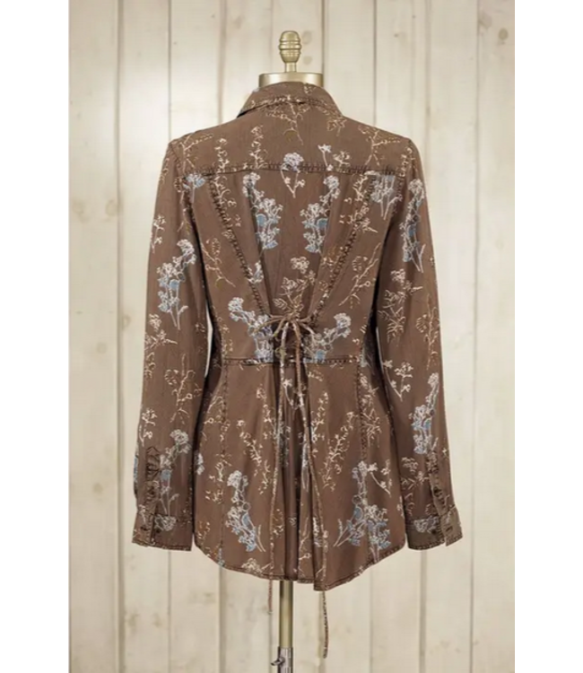 Back in the Saddle Womens Sandwash Floral Tunic Shirt