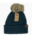 C.C Beanie Solid Smocked Stitch Fur Pom C.C Beanie