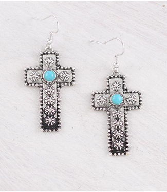YK Trading Cross Concho Earrings