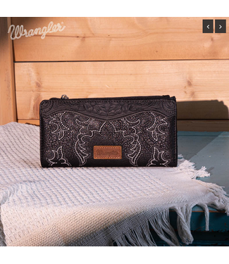 Wrangler Wrangler Embroidered Bi-Fold Wallet - Black