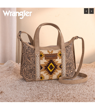 Wrangler Wrangler Tooled Aztec Pattern Print Tote/Crossbody