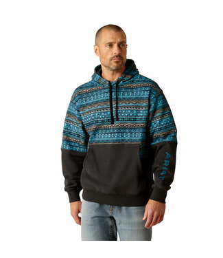Ariat Mens Colorblock Hoodie Turquoise