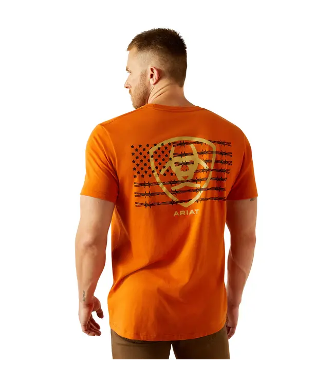 Ariat Mens Ariat Barb Shield T-Shirt - Rust