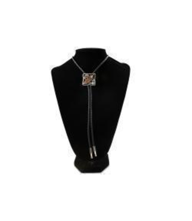 M&F Western Double S Feather Turquoise Stone Bolo