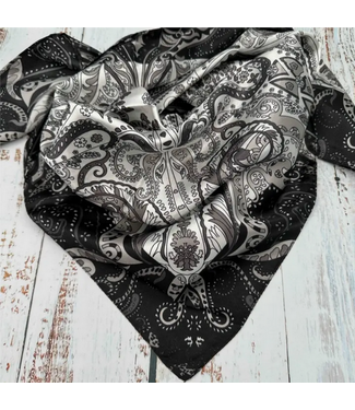 TC Ranchwear LLC TC Printed Wild Rag Black/Grey Paisley