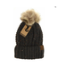 C.C Beanie Fuzzy Lined Flecked Fur Pom Cc Beanie