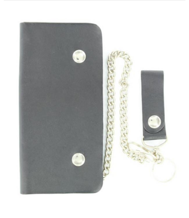 Nocona Black Leather Trucker Wallet