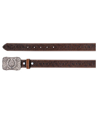 Catchfly Catchfly Women Belt Brown W/Floral Tooled Pattern