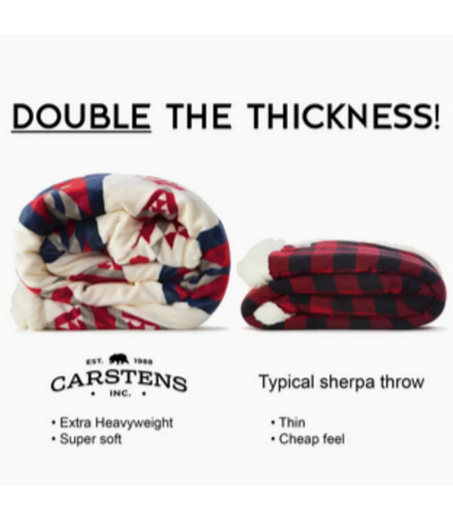 Wrangler Red White  and Blue Southwest Plush Sherpa Throw