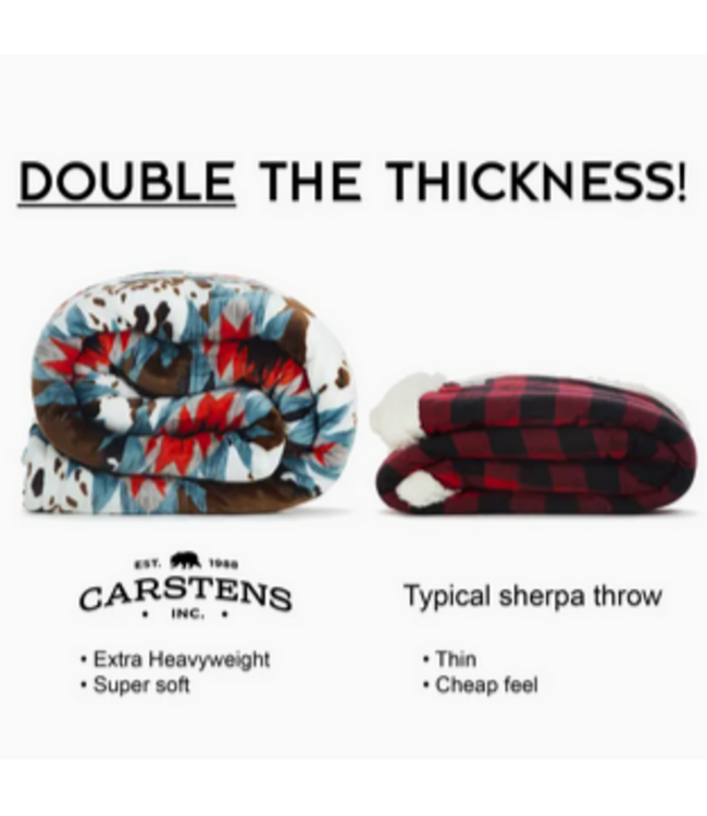 Wrangler Southwest Cowhide Plush Sherpa Throw