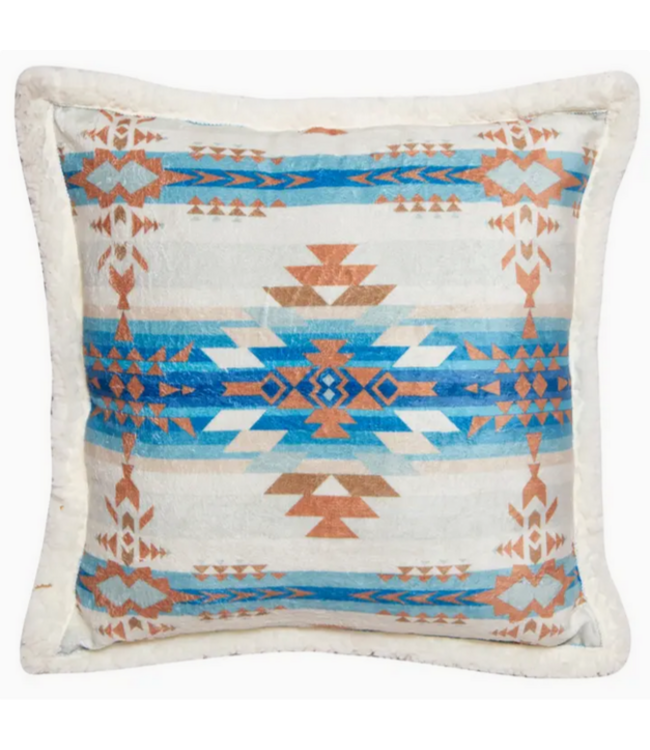 Wrangler Stack Rock Southwest Plush Sherpa Pillow