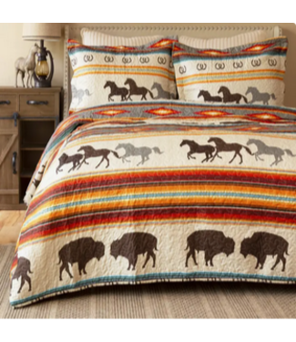 Wrangler Western Stripe Quilt Queen Set
