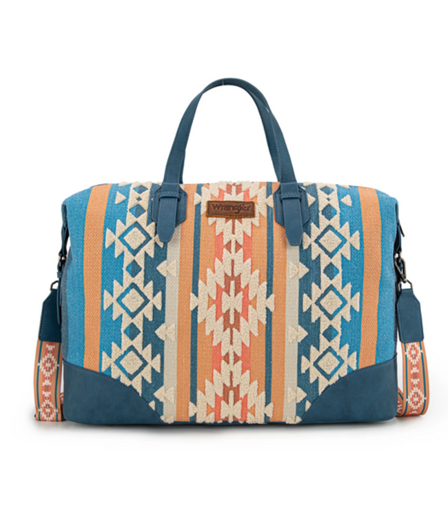 Wrangler Wrangler Sherpa Aztec Canvas Duffle Bag