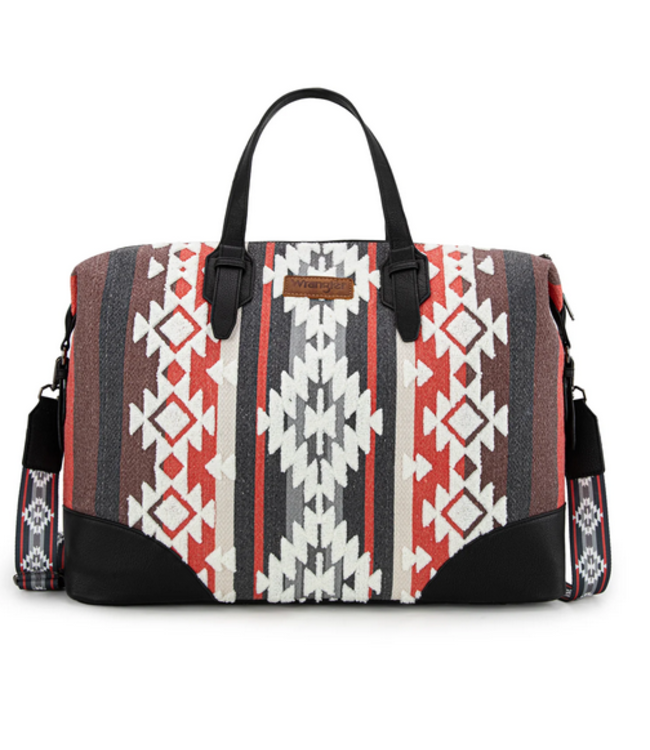 Wrangler Wrangler Sherpa Aztec Canvas Duffle Bag