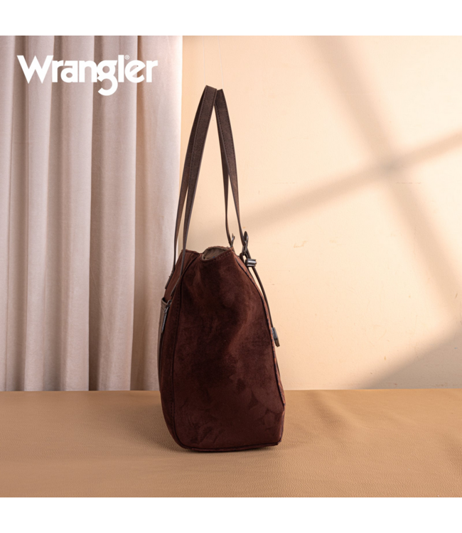 Wrangler Wrangler Vintage Floral Printed Large Tote Bag - Coffee