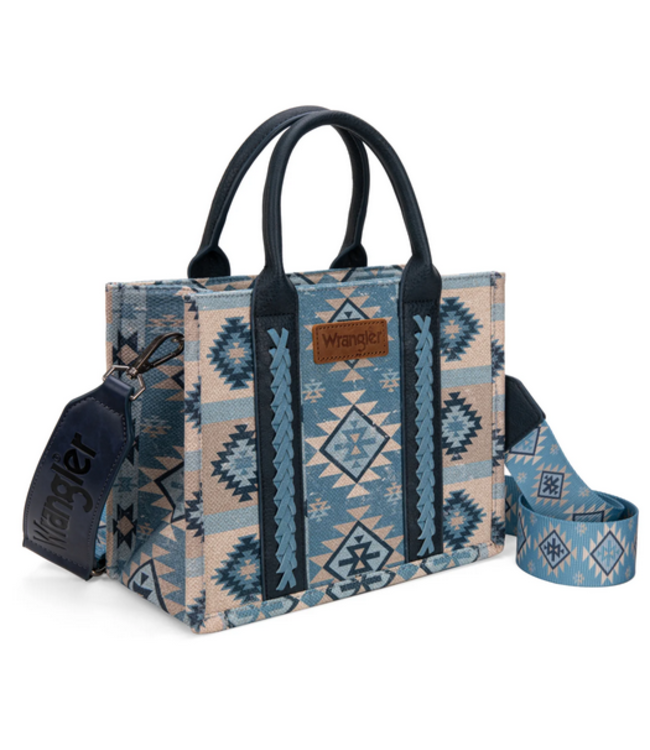 Wrangler Wrangler Aztec Pattern Dual Sided Print Tote/Crossbody -Jean