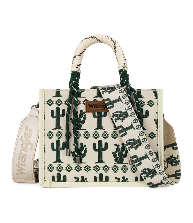 Wrangler Wrangler Cactus Print Rope Tote/Crossbody -Beige