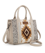 Wrangler Wrangler Tooled Aztec Pattern Print Concealed Carry Tote/Crossbody -Beige