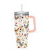 Evergreen Enterprises Petal  Plow Tumbler Canyon Cup Double Wall Stainless Steel Farm Chickens 40oz Gift Box