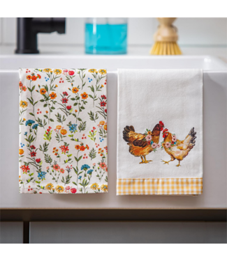 Evergreen Enterprises Petal Plow Kitchen Towel Farm Animal Tea Towel Set