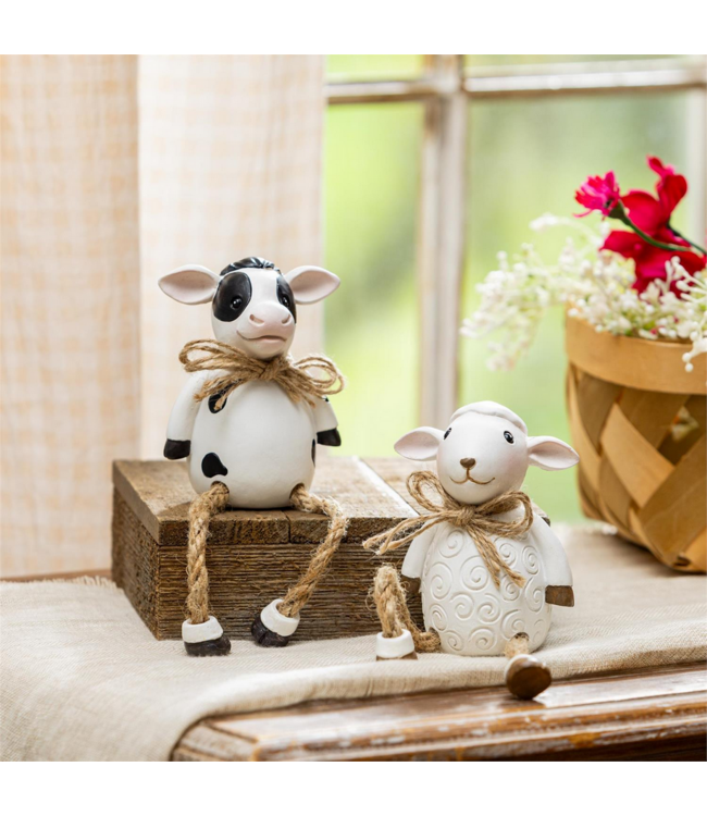 Evergreen Enterprises Petal Plow Table Decor Farm Animal with Dangling Legs Resin