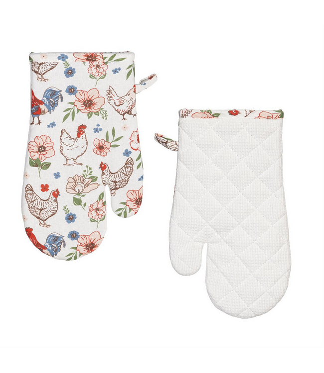 Evergreen Enterprises Petal Plow Kitchen Gift Set Oven Mitt and Pot Holder Set of 2