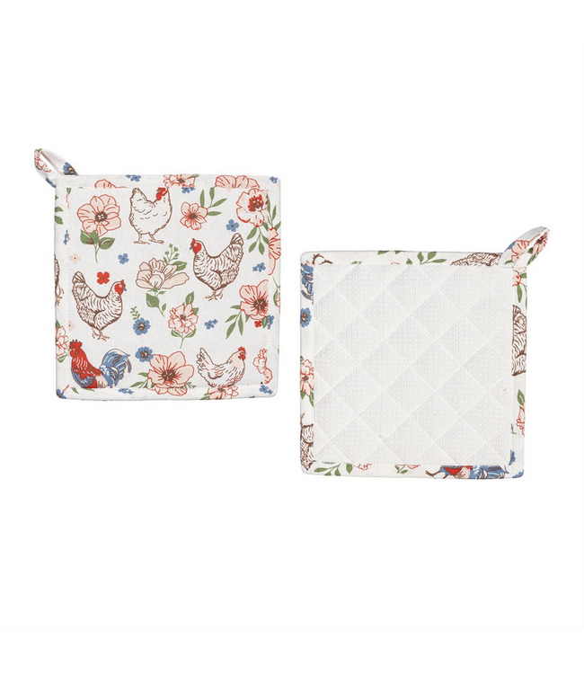 Evergreen Enterprises Petal Plow Kitchen Gift Set Oven Mitt and Pot Holder Set of 2