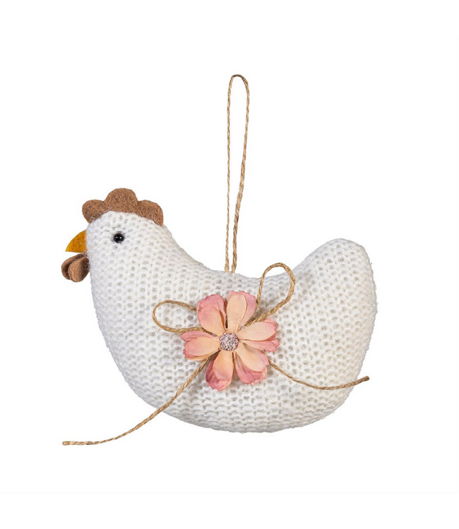 Evergreen Enterprises Petal Plow Hanging Decor Fabric Farm Chicken 6"L