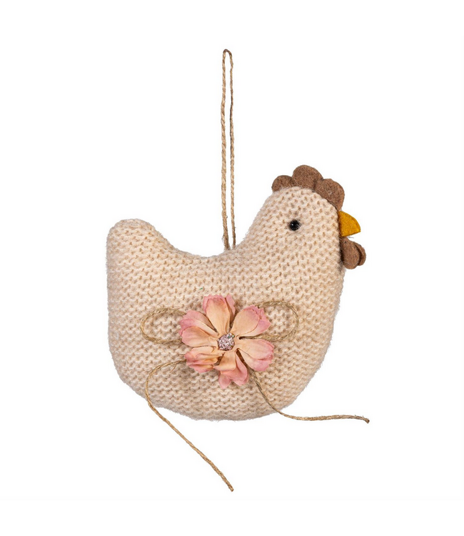 Evergreen Enterprises Petal Plow Hanging Decor Fabric Farm Chicken 6"L