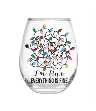 Evergreen Enterprises Christmas Vacation Stemless Wine Glass I'm Fine
