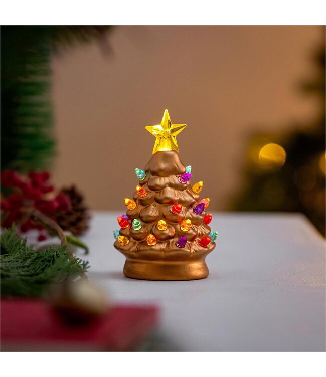 Evergreen Enterprises Joyful Traditions LED Table Decor Ceramic Metallic