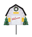 Evergreen Enterprises Holiday Poinsettia Barns Solar Garden Stake 36"H