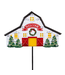 Evergreen Enterprises Holiday Poinsettia Barns Solar Garden Stake 36"H