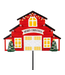 Evergreen Enterprises Holiday Poinsettia Barns Solar Garden Stake 36"H