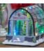 Evergreen Enterprises Holiday Poinsettia LED Table Decor Resin Greenhouse with Rotating Tree and Music 8.75"