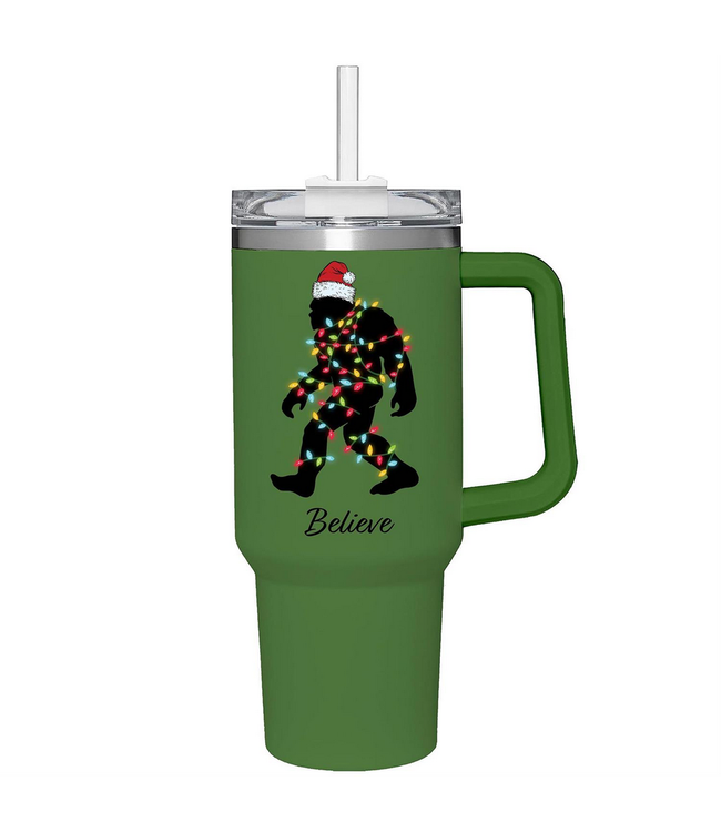 Evergreen Enterprises Christmas Vacation Tumbler Stainless-Steel Trenta Cup w/ Straw Bigfoot 30oz Gift Box