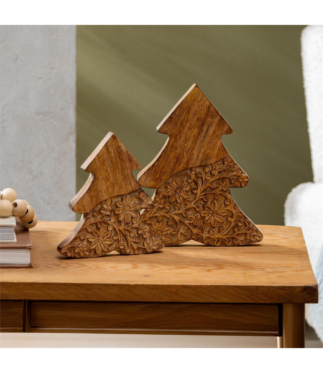 Evergreen Enterprises VivaStyle Table Decor Wood Decor Carved Floral Tree