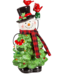 Evergreen Enterprises Joyful Traditions LED Table Decor Ceramic Snowman with Christmas Tree Body and Cardinals