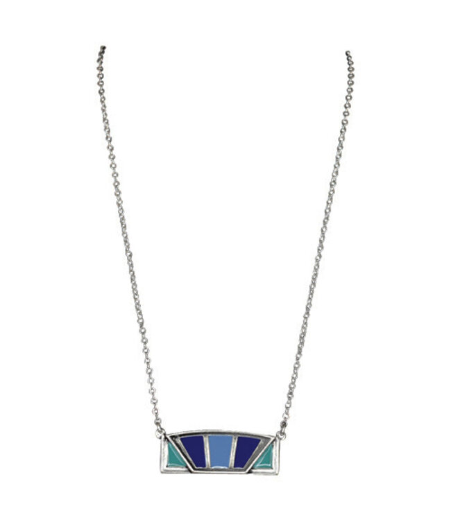 Justin Justin Ladies Necklace Color Block Bar