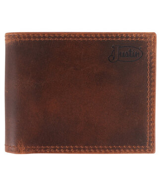 Justin Justin Mens Bifold Wallet Oiled Brown