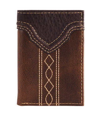 Justin Justin Mens Trifold Wallet Yoke With Stitching