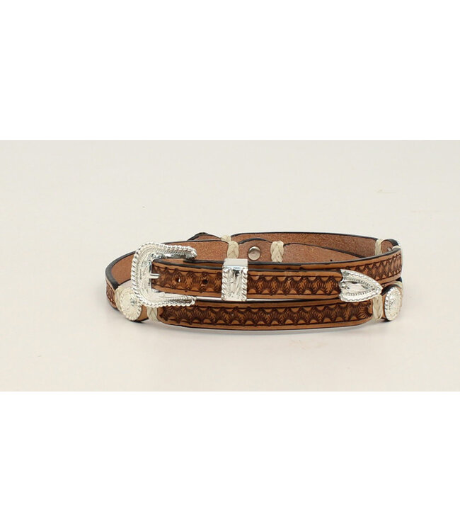 3D Western Stamped Leather and Rawhide Hatband