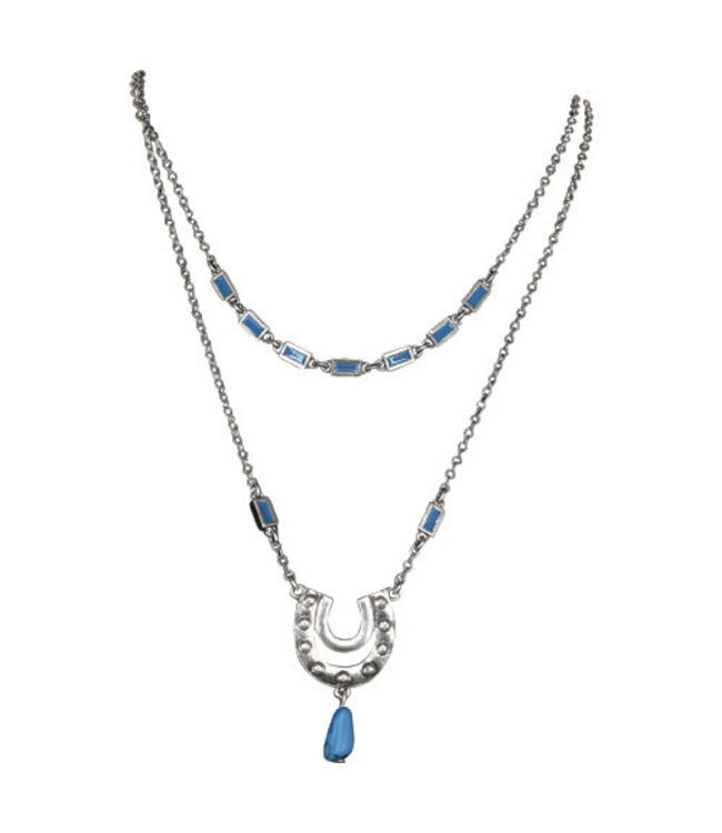 Justin Justin Ladies Necklace Horsehoe Double Strand