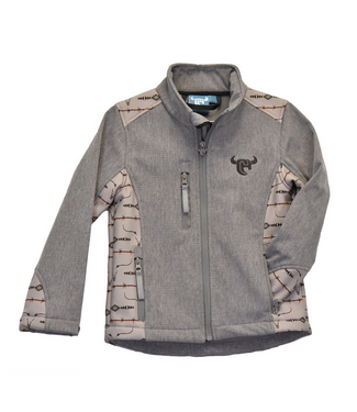 Cowboy Hardware Youth Ghost Aztec Barb Accent Poly Shell Jacket - Khaki