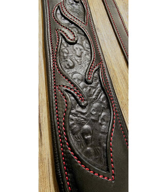 Beyond the Barn Custom Flame Skull Guitar Strap