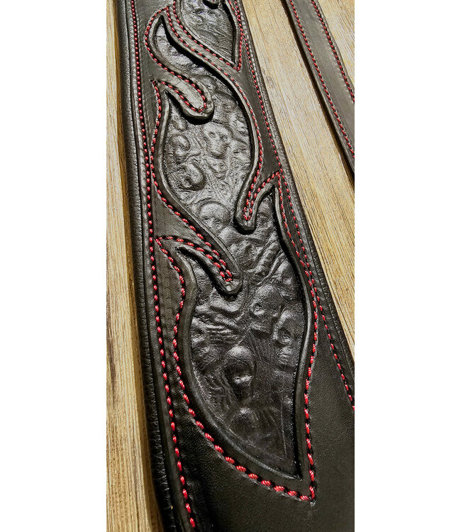 Beyond the Barn Custom Flame Skull Guitar Strap