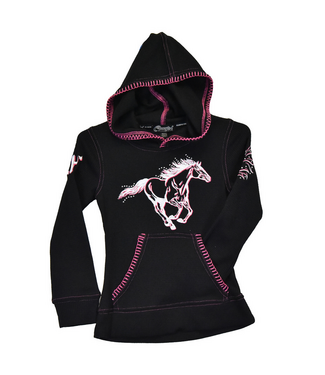 Cowboy Hardware Youth Ride Like the Wind Thermal Hoody - Black