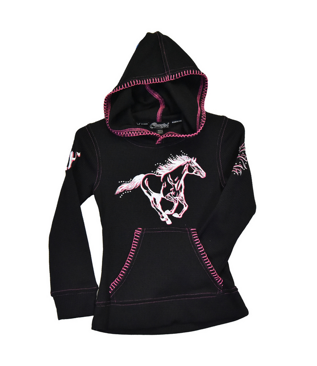 Cowboy Hardware Youth Ride Like the Wind Thermal Hoody - Black