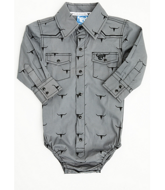 Cowboy Hardware Infant Skull Scatter L/S Romper